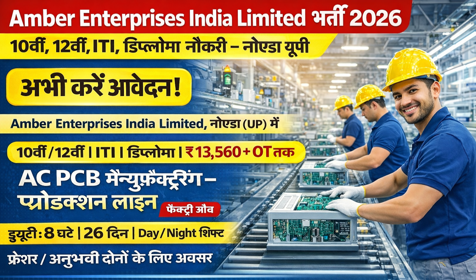 Amber Enterprises India Limited Recruitment 2026 | Only Male | 150+ Vacancies