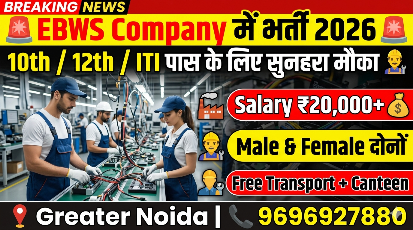 EBWS Company Recruitment 2026 | Apprentice Trainee Job | Greater Noida