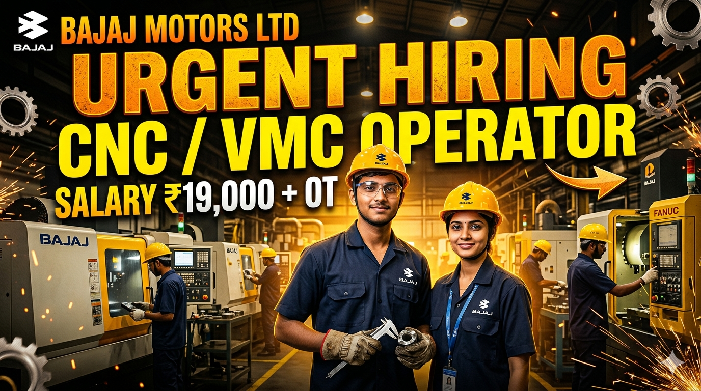 BAJAJ Motors Ltd Recruitment 2026 – CNC/VMC Operator & Apprentice Jobs