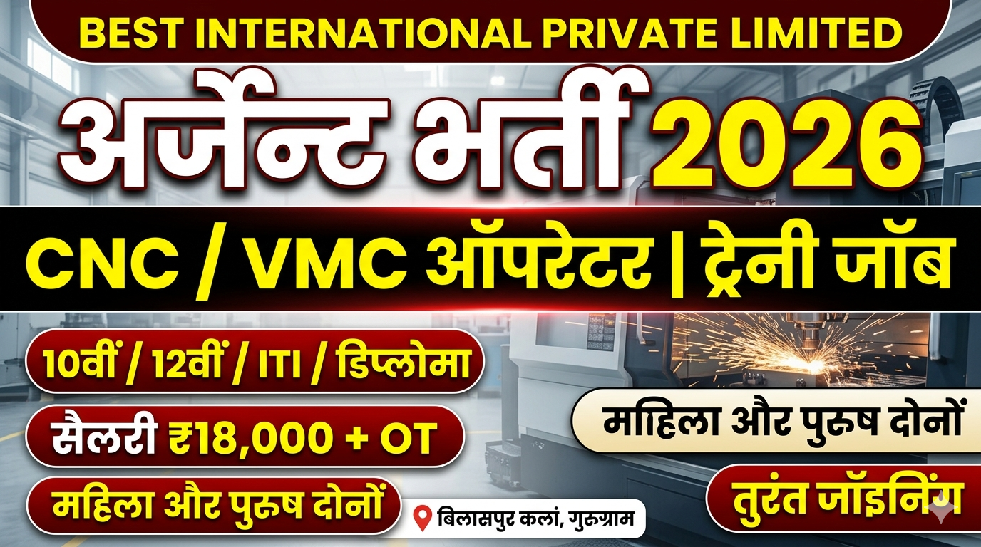 Best International Private Limited Hiring 2026 | CNC / VMC Operator & Trainee