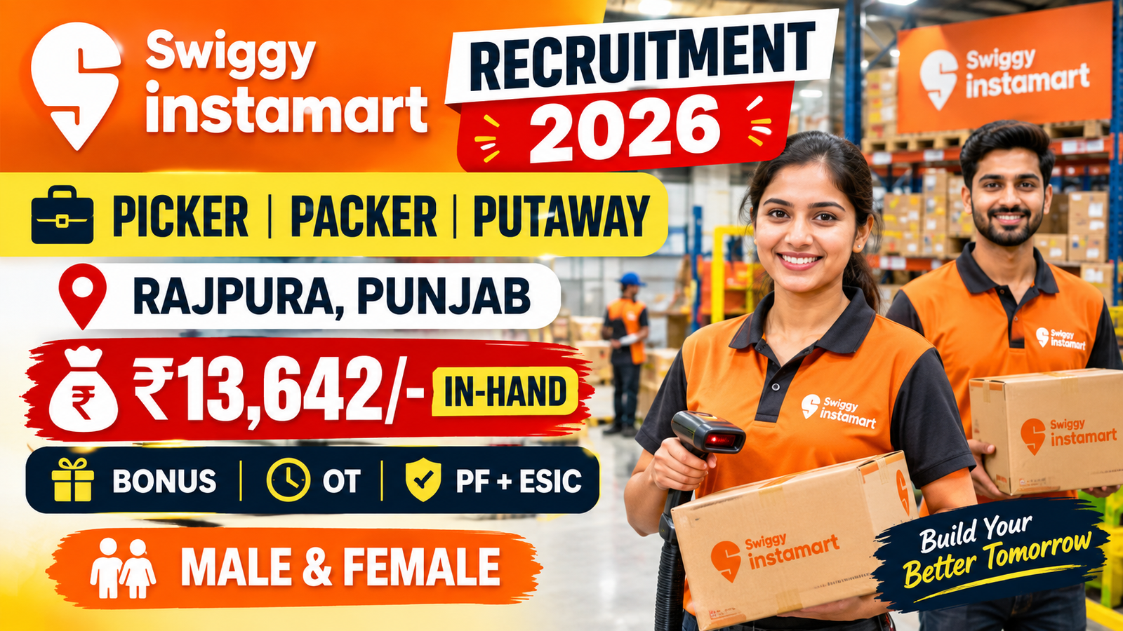 Swiggy Instamart Recruitment 2026 – Picker, Packer & Warehouse Jobs